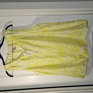 Loft Size XL Lightweight Spring/Summer Lime/White Slvls Top Worn 1X VGUC